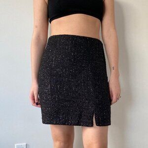 Dynamite Black Mini Skirt With Silver Sparkle Details